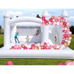 Dmuchany zamek biały do skakania magiczny z basenem 4,5 x 4,5   Bounce House