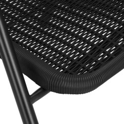 Zestaw Mebli Ogrodowych 4 krzesła WALENCJA i 1 stolik 60x70 cm  SZKŁO HARTOWANE CZARNE