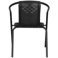 Zestaw Mebli Ogrodowych 4 krzesła WALENCJA i 1 stolik 60x70 cm  SZKŁO HARTOWANE CZARNE