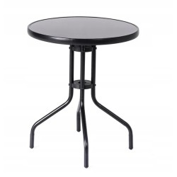 Meble Ogrodowe BERGAMO szare 4+1+ stolik czarne szkło