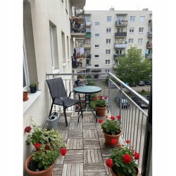 Meble Ogrodowe BERGAMO szare 4+1+ stolik czarne szkło