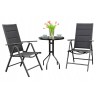 Meble Ogrodowe Aluminiowe  Napoli Zestaw 2 osobowy 2 krzesła + stolik czarne szkło
