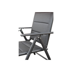 2x Krzesło ogrodowe tarasowe Napoli czarne rozkładane Meble Ogrodowe Balkon