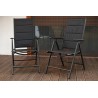 2x Krzesło ogrodowe tarasowe Napoli czarne rozkładane Meble Ogrodowe Balkon
