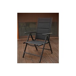 2x Krzesło ogrodowe tarasowe Napoli czarne rozkładane Meble Ogrodowe Balkon