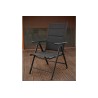 2x Krzesło ogrodowe tarasowe Napoli czarne rozkładane Meble Ogrodowe Balkon