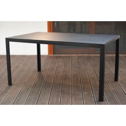 Meble Ogrodowe Aluminiowe  Napoli Zestaw 8 osobowy 9 elementów Czarny Jadalniany