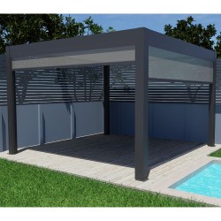 Pergola OGRODOWA Tarasowa Prestige Automatic 4 x 4 m - Dark Grey  Funmax – Stwórz Swoją Oazę Relaksu!