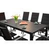 Meble Ogrodowe Aluminiowe  Napoli Zestaw 6 osobowy 7 elementów Czarny Jadalniany