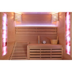 Sauna Fińska Sucha z Kamieniami Solnymi z Piecem HARVIA 6,0KW 160X150X200CM FSTG3L
