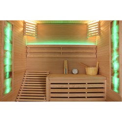 Sauna Fińska Sucha z Kamieniami Solnymi z Piecem HARVIA 6,0KW 160X150X200CM FSTG3L