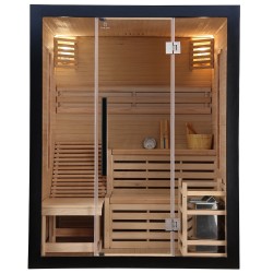 Sauna Fińska Sucha z Kamieniami Solnymi z Piecem HARVIA 6,0KW 160X150X200CM FSTG3L-black