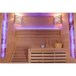Sauna Fińska Sucha z Kamieniami Solnymi z Piecem HARVIA 6,0KW 160X150X200CM FSTG3L-black