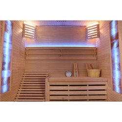 Sauna Fińska Sucha z Kamieniami Solnymi z Piecem HARVIA 6,0KW 160X150X200CM FSTG3L-black