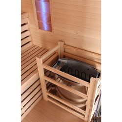 Sauna Fińska Sucha z Kamieniami Solnymi z Piecem HARVIA 6,0KW 160X150X200CM FSTG3L-black