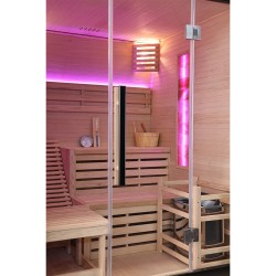 Sauna Fińska Sucha z Kamieniami Solnymi z Piecem HARVIA 6,0KW 160X150X200CM FSTG3L-black