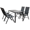Meble Ogrodowe Aluminiowe  Napoli Zestaw 6 osobowy 7 elementów Drewnopodobny Jadalniany