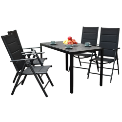 Meble Ogrodowe Aluminiowe  Napoli Zestaw 6 osobowy 7 elementów Drewnopodobny Jadalniany