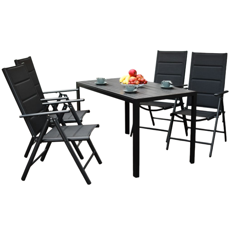 Meble Ogrodowe Aluminiowe  Napoli Zestaw 6 osobowy 7 elementów Drewnopodobny Jadalniany