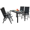 Meble Ogrodowe Aluminiowe  Napoli Zestaw 6 osobowy 7 elementów Drewnopodobny Jadalniany