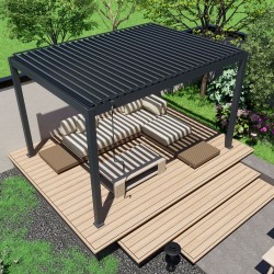 Pergola Ogrodowa Tarasowa Prestige Manual 3x4m - Dark Grey