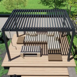 Pergola Ogrodowa Tarasowa Prestige Manual 4x4m - Dark Grey