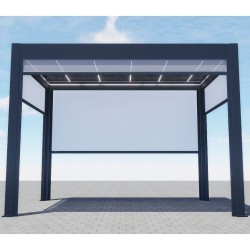 Pergola OGRODOWA Tarasowa Prestige Automatic 4 x 4 m - Dark Grey  Funmax – Stwórz Swoją Oazę Relaksu!