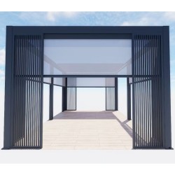 Pergola OGRODOWA Tarasowa Prestige Automatic 4 x 4 m - Dark Grey  Funmax – Stwórz Swoją Oazę Relaksu!