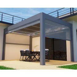Pergola OGRODOWA Tarasowa Prestige Automatic 4 x 4 m - Dark Grey  Funmax – Stwórz Swoją Oazę Relaksu!