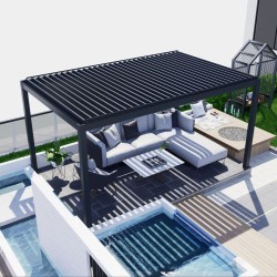 Pergola OGRODOWA Tarasowa Prestige Automatic 3 x 6 m - Dark Grey/White  Funmax – Stwórz Swoją Oazę Relaksu!