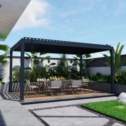 Pergola OGRODOWA Tarasowa Prestige Automatic 3 x 6 m - Dark Grey/White  Funmax – Stwórz Swoją Oazę Relaksu!