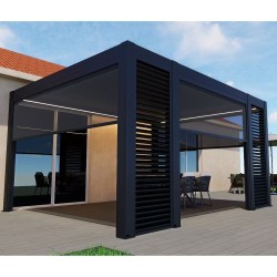 Pergola OGRODOWA Tarasowa Prestige Automatic 3 x 6 m - Dark Grey/White  Funmax – Stwórz Swoją Oazę Relaksu!
