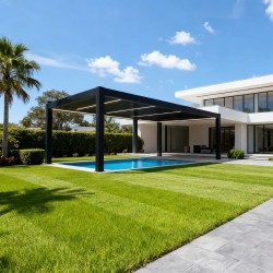 Pergola OGRODOWA Tarasowa Prestige Automatic 3 x 6 m - Dark Grey/White  Funmax – Stwórz Swoją Oazę Relaksu!