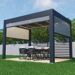 4m Ściana do Pergoli Ogrodowej Prestige Automatyczna - Dark Grey