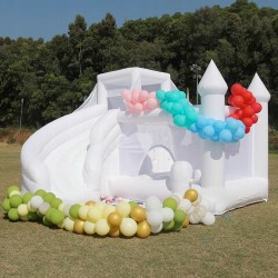 Dmuchany zamek biały do skakania magiczny z basenem 4,9 x 4,3  Bounce House