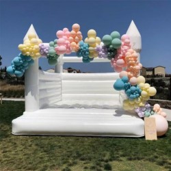 Dmuchany zamek biały do skakania magiczny z basenem 3 x 3 x 3 m Bounce House