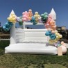 Dmuchany zamek biały do skakania magiczny z basenem 3 x 3 x 3 m Bounce House