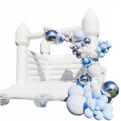 Dmuchany zamek biały do skakania magiczny z basenem 3 x 3 x 3 m Bounce House