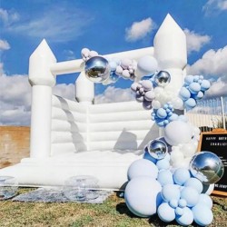 Dmuchany zamek biały do skakania magiczny z basenem 3 x 3 x 3 m Bounce House