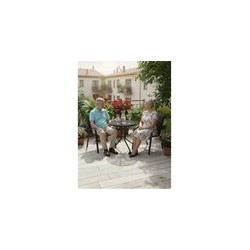 Stolik Ogrodowy Kawowy SZKLANY WALENCJA , CZARNE SZKŁO HARTOWANE 60x70cm Tarasowy