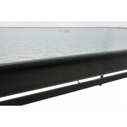 Stół Ogrodowy BERGAMO SZKLANY CZARNE SZKŁO HARTOWANE 150 x 90 x 72 Tarasowy Meble