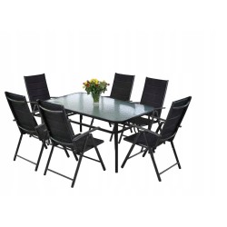 Stół Ogrodowy BERGAMO SZKLANY  SZKŁO HARTOWANE 150 x 90 x 72 Tarasowy Meble