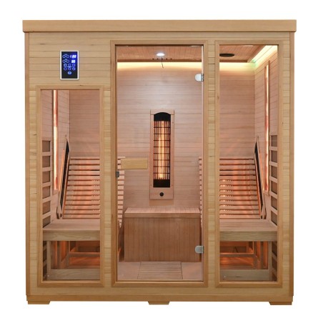 Sauna na podczerwień z leżankami i kamieniem solnym 180X180X190CM FS-CP4LS