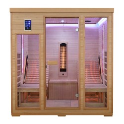 Sauna na podczerwień z leżankami i kamieniem solnym 180X180X190CM FS-CP4LS
