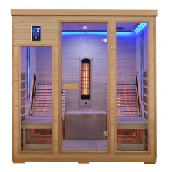 Sauna na podczerwień z leżankami i kamieniem solnym 180X180X190CM FS-CP4LS