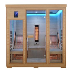 Sauna na podczerwień z leżankami i kamieniem solnym 180X180X190CM FS-CP4LS