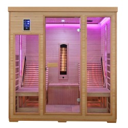 Sauna na podczerwień z leżankami i kamieniem solnym 180X180X190CM FS-CP4LS