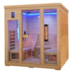 Sauna na podczerwień z leżankami i kamieniem solnym 180X180X190CM FS-CP4LS