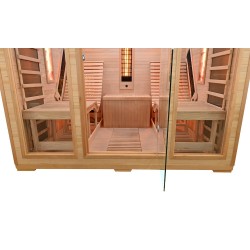 Sauna na podczerwień z leżankami i kamieniem solnym 180X180X190CM FS-CP4LS