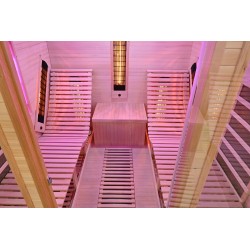 Sauna na podczerwień z leżankami i kamieniem solnym 180X180X190CM FS-CP4LS
